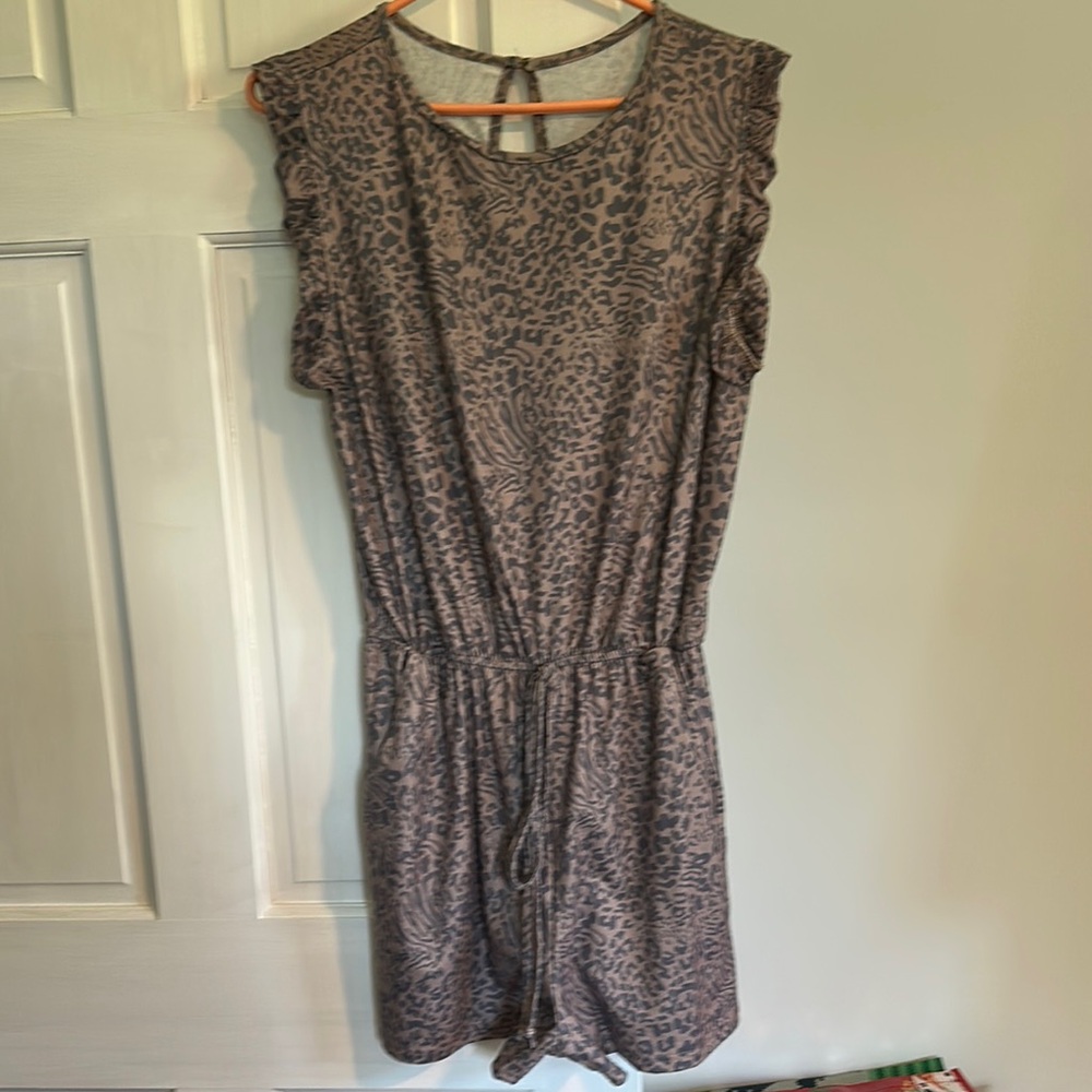 Brown Leopard Print Romper